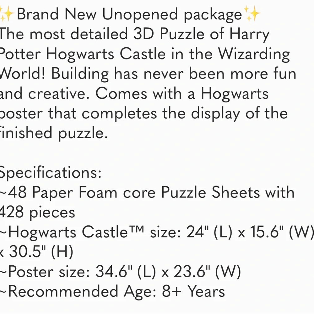*NEW* Harry Potter Hogwarts Castle 3D Puzzle - Picture 6 of 6